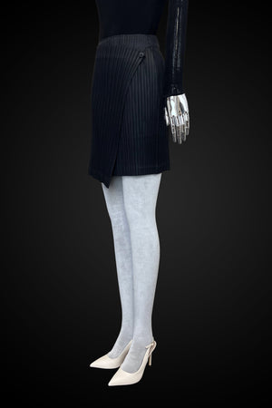Pleated Short Wrap Skirt