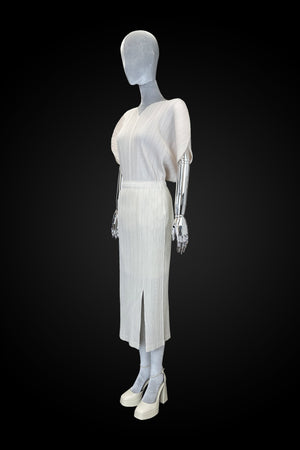 Pleated Sweetheart Neckline Top