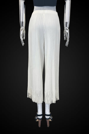 Pleated Fringe Hem Pant