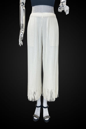 Pleated Fringe Hem Pant